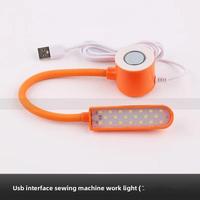 Lampe de travail LED magnétique USB pour machine à coudre, 10, 20 ou 30 perles, col de cygne flexible réglable, éclairage stable avec base magnétique