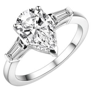 Bestseller: S925 Silber Dreisteiniger Tropfenförmiger 2-Karat Moissanit-Ring für Damen, Nischenprodukt, Hochwertig, Luxuriös, Birnenförmig - Product Image 5