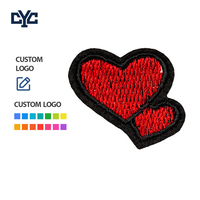 Parche Bordado Decorativo con Diseño de Corazón, Doble Corazón Rojo, con Frase Romántica, para Computadora
