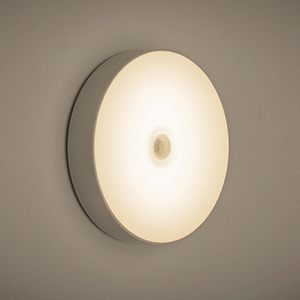 White <b>Motion</b> <b>Sensor</b> <b>LED</b> <b>Light</b> USB Nightlight Chargeable Residential Lamp for Kitchen Bedroom Stairs Hallway Cabinet Closet - Product Image 1
