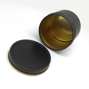 8 oz candle tin round matte black sliding lid tinplate box for packaging