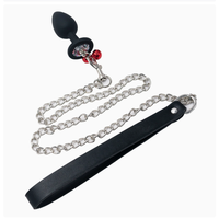 Joyería Anal Talla S, Producto Sexual con Diseño de Cadena Metálica, Forma de Corazón, Diamante, Tapón Anal con Dos Campanas