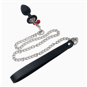<span class=keywords><strong>Plug</strong></span> <span class=keywords><strong>Anale</strong></span> a Forma di Cuore con Diamante e Due Campanelle, Design Gioiello <span class=keywords><strong>Anale</strong></span> in Metallo con Catena, Taglia S - Product Image 4