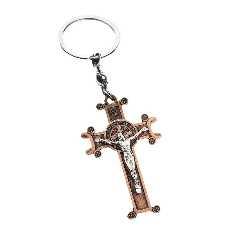 Лидер продаж, брелок с подвеской в виде креста из дерева для христианских подарков, брелок для ключей