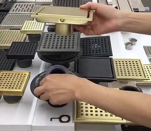 Hiện đại 110 Mét vô hình Sàn thép không gỉ cống 4 inch Chrome vuông vòi hoa sen xả mặt bích cho phòng tắm và tầng hầm - Product Image 6