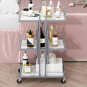 Mode Multifunctionele Salon Keuken Rollende Utility Kar 3 Tier Metalen <span class=keywords><strong>Trolley</strong></span> Rack Op Wielen - Product Image 3