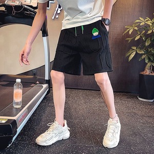 Pantalones Cortos Casuales de Algodón de Color Sólido para Hombre, Sin Pedido Mínimo, Cintura Media, Cierre con Cordón, Tela Transpirable, Logotipo Frontal, Estilo Urbano - Product Image 5