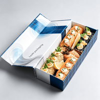 Boîte Cadeau Rigide Premium Écologique Recyclable Biodégradable pour Aliments et Sushi avec Fenêtre et Fermeture Magnétique Gaufrée