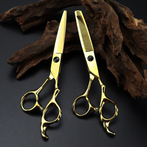 Ciseaux de coiffure professionnels GD-01 Golden Beauty de 6,0 pouces – Ciseaux plats et ciseaux à dents pour une coupe facile – Promotion HS-279 - Product Image 4