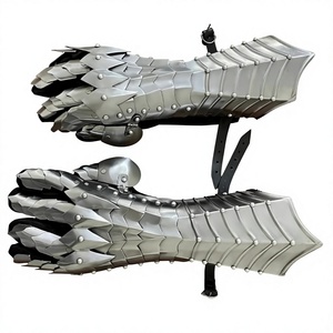 Guantelete Medieval de Acero Suave Pulido, Guantes Nazgul Troquelados para Disfraz de Guerrero Caballero de Batalla - Product Image 1