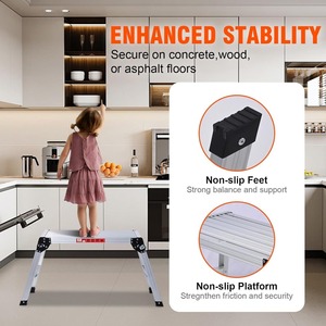 Deliladder Escalier pliant moderne en alliage d'aluminium portable avec capacité de 375 livres Plateforme d'escalier - Product Image 3