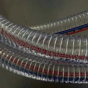 Transparenter vakuumfester flexibler feder spiralbeständiger flexibler verstärkter feder PVC klarer saugschlauch