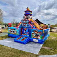 Commercial le chien-jouets de patrouille château gonflable de rebond gonflable videurs de toboggan combo gonflable châteaux de saut pour les enfants
