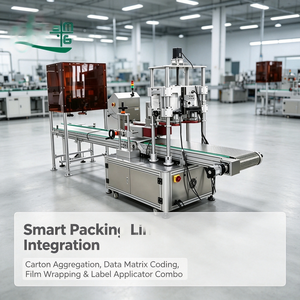 Machine industrielle d'intégration de lecture de codes-barres 2D et de codage de boîtes avec applicateur de film rétractable/étiquettes – Solution de traçabilité complète - Product Image 2
