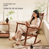 Fauteuil à bascule moderne minimaliste en bambou, chaise longue rembourrée pour salon, petit appartement, mobilier de maison