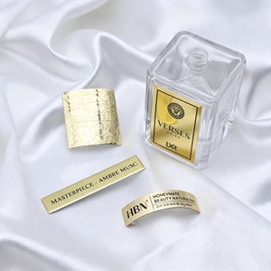 Etiqueta Metálica Personalizada para Botella de Perfume, Color Negro Plateado en Relieve, Adhesivo Metálico para Botella de Eau de Parfum - Product Image 3