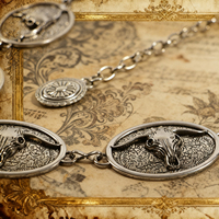 Chaîne de taille vintage occidentale de luxe personnalisée en métal argenté, chaîne de taille en alliage de zinc pour femme, chaîne de jean tendance, Cinturon De Cadena