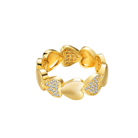 Nouvelle bague en zircon en forme de cœur 2022, bijoux plaqués or 18 carats, bague de mariage pour femmes