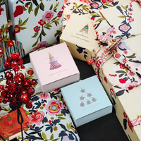 Lot de tasses à café roses écologiques et recyclables en gros, boîte cadeau, éponge, impression personnalisée, boîte à gâteau de mariage en carton, vide, à couvercle amovible