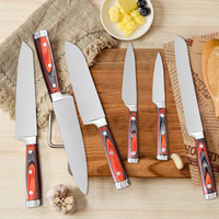 Ensemble de 6 couteaux de cuisine Royal avec manche en bois de pakawood 3Cr13 couteaux d'office utilitaires de tranchage de pain de chef en acier inoxydable