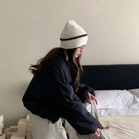 Bonnet en tricot 100 % coton à carreaux avec logo personnalisé, chaud et à revers, pour adultes (unisexe), idéal pour l'hiver et les températures froides, vente en gros