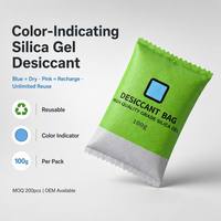 Absorbeur d'humidité en gel de silice rechargeable avec indicateur, pour sacs photo et appareils électroniques, déshydratant réactivable, fabrication OEM, taille personnalisée