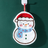Serviette de cuisine en polaire corail de Noël, assortiment multi-figurines en peluche moelleuse, pour la cuisine, la salle de bain et la maison