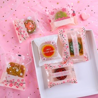 Lot de 100 Sachets de Rangement avec Impression Fleur de Cerisier pour Cuisson et Emballage Scellé