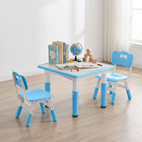 Ensemble table et chaise pour tout-petits multifonctionnel, réglable en hauteur, en plastique écologique, pieds antidérapants, tiroir de rangement, salon, chambre à coucher