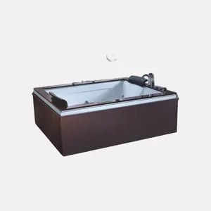 Classic Wooden Outdoor Hot Tub Spa Brown Acrílico Whirlpool Baby Bath Faucets Banheiras Banheira Com Acessório