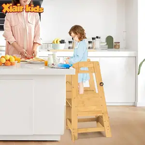 Xiair Toddler Standing Tower Safe Montessori Step Stool For Learning New Skills Ideal Helper For Little Kids In The Kitchen