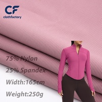 Tela de Jacquard de Nailon de Alta Elasticidad con Bolsillos Acanalados para Ropa Deportiva, Yoga, Pantalones Anchos, Vestidos, Tejido de Punto