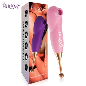 Vibrador de succión de <span class=keywords><strong>punto</strong></span> <span class=keywords><strong>G</strong></span> de choque fuerte 2 en 1, <span class=keywords><strong>succionador</strong></span> de pezón femenino, vibrador de pluma de masaje de vibración orgásmica rápida - Product Image 1