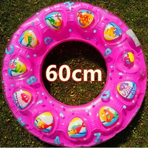 Anillo de natación con doble airbag grueso, flotador inflable de color sólido para uso en piscinas para niños, patrón aleatorio multicolor - Product Image 3