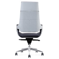 Avec châssis en forme de grenouille, coque en plastique noir et blanc, chaises de luxe en cuir pour bureau