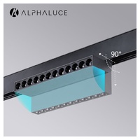 Mini projecteur LED COB noir en aluminium 30W à CRI élevé, dimmable, sur rail magnétique, pour magasins de vêtements et présentoirs de vente au détail
