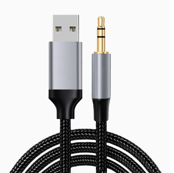 USB to 3.5mm Male Audio Cable for Connecting Headphones, Speakers, Computers, and Laptops - AUX Sound Card Adapter