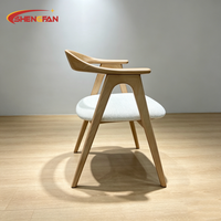Fauteuils de salle à manger en bois d'ash massif naturel, style moderne, pour la maison, les restaurants, les hôtels, les cafés, avec revêtement personnalisé