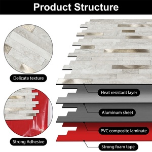 <span class=keywords><strong>KASARO</strong></span> azulejo de salpicadura trasera y azulejo de pelar para cocina, pegatinas de azulejo de pared autoadhesivas decorativas doradas, mosaico de aluminio - Product Image 3