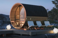 Sauna de Cedro Rojo de 1.8M con Vidrio Panorámico Semicircular - Nuevo Stock de Almacén - ¡Más Vendida!