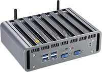Mini PC sans ventilateur avec 8-16 Go de DDR4, 128 Go de SSD M.2, 2 ports DP, 2 ports LAN, 6 ports USB