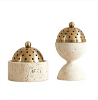 Brûleur d'encens en marbre naturel classique pour Bakhoor, encensoir décoratif Mubkhar, encensoir de style moyen-oriental
