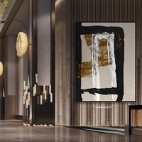 Peinture moderne à l'huile de couleur gris et bleu à feuille d'or, tableau abstrait, toile, Art mural, décor de maison, livraison gratuite