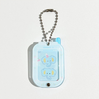 Porte-clés photo coulissant en acrylique transparent, motif dessin animé, support photo d'identité 1 pouce, étanche, breloque transparente, cadre de protection