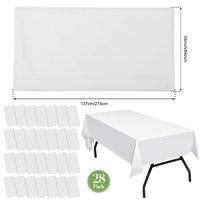 Nappe rectangulaire jetable en plastique pour intérieur/extérieur, idéale pour fêtes, pique-niques, mariages, banquets et usage domestique