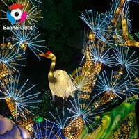 Lanterne en soie imperméable sur mesure grandeur nature de dinosaure animatronique pour le Festival des Lanternes, idéale pour la décoration nocturne des parcs à thème jurassiques