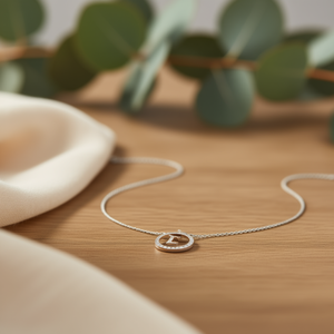 Collana con Ciondolo a Forma di Lettera L e Diamante, Catena da 2 Cm in Acciaio, Tono Oro e Argento - Product Image 2