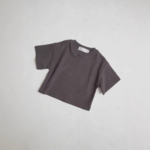 T-shirt décontracté en coton à manches courtes et col rond pour enfants, style Europe-Amérique, collection Printemps/Été 2026, garçons et filles, absorbant la transpiration - Product Image 1