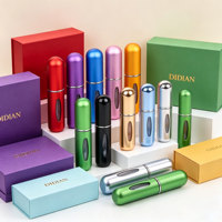 Flacons de parfum portables en aluminium de 5 ml pour voyage, atomiseurs vides rechargeables, mini cosmétiques métalliques avec pompe pulvérisatrice et joint d'étanchéité