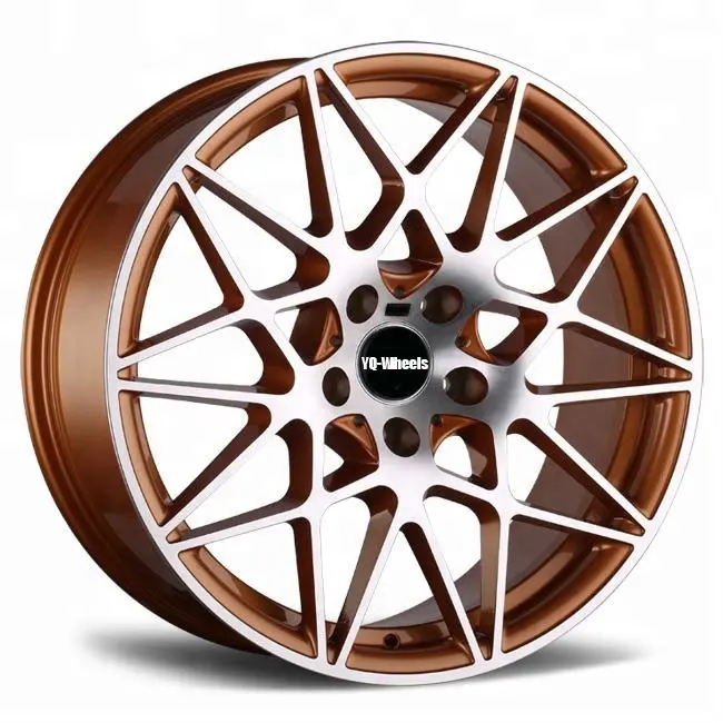 New design alloy wheels rims 19 20 inch 5X120 Gold Mesh Design Racing Passenger Car Wheels for BMW M4 M3 M5 M7 Golden Polished